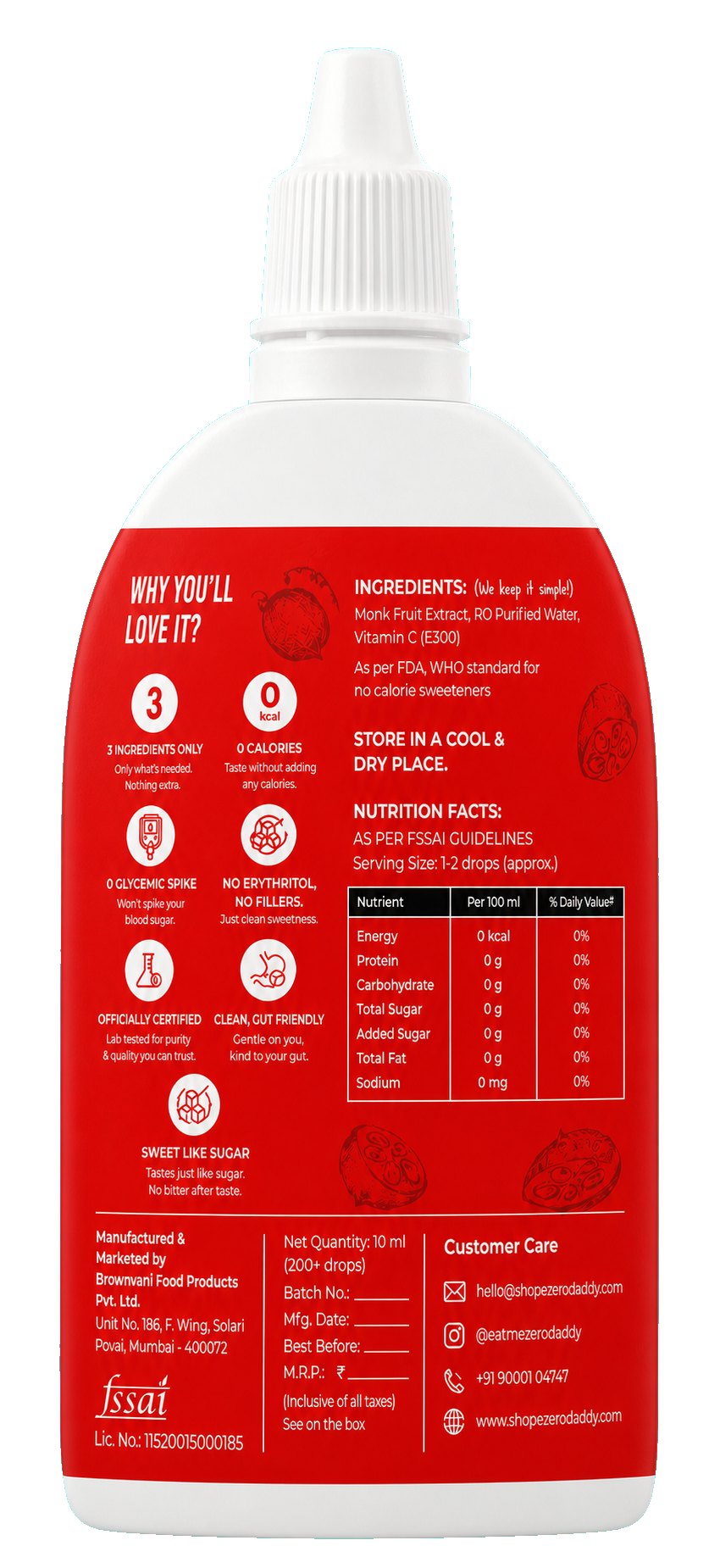 Monk Fruit 100% Pure Drops